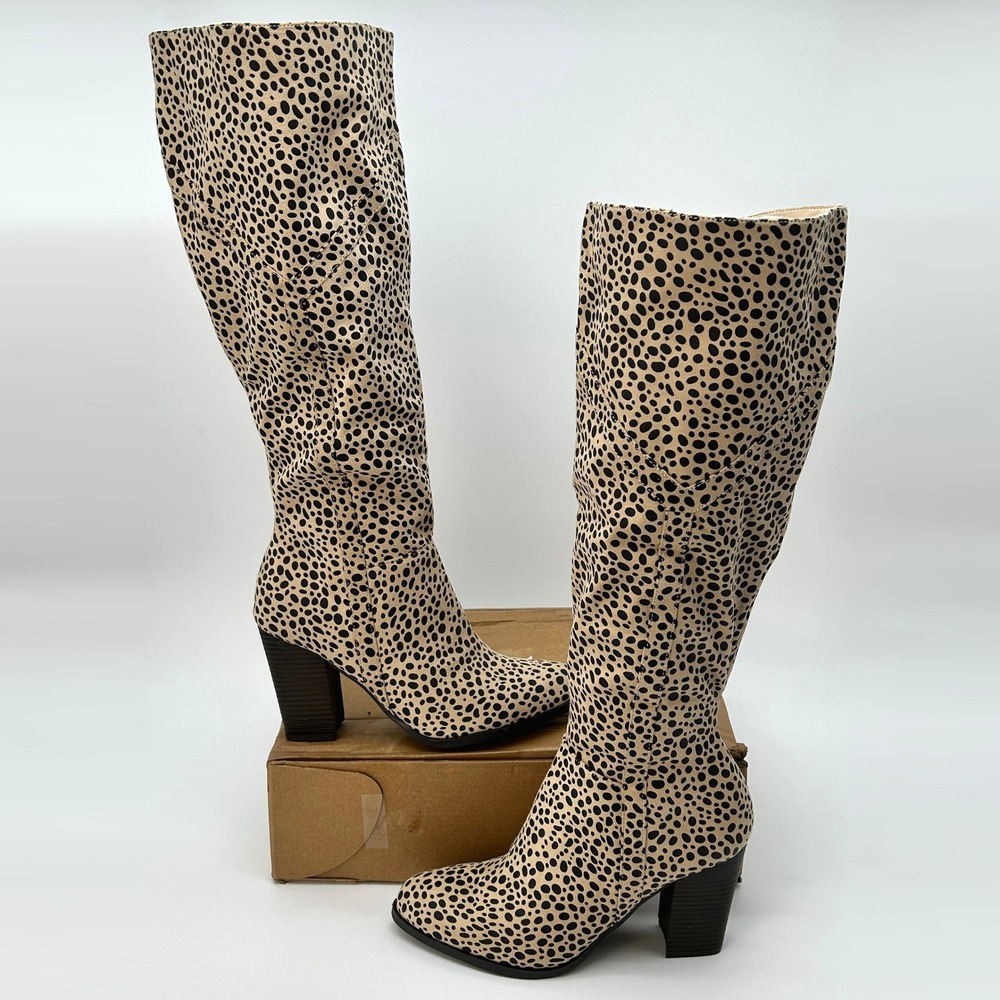 Womens Knee High Boots Journee Kyllie Sz 9 X-Wide Calf Animal Leopard Print NEW